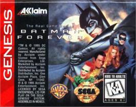 Cartridge artwork for Batman Forever on the Sega Nomad.