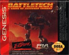 Cartridge artwork for Battletech: A Game of Armored Combat on the Sega Nomad.