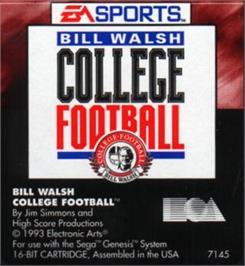 Cartridge artwork for Bill Walsh College Football on the Sega Nomad.
