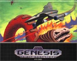 Cartridge artwork for Bio-Hazard Battle on the Sega Nomad.