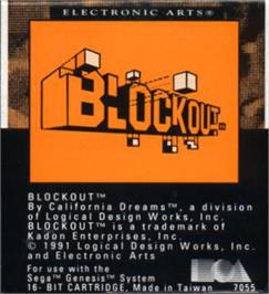Cartridge artwork for Blockout on the Sega Nomad.