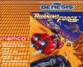 Cartridge artwork for Burning Force on the Sega Nomad.