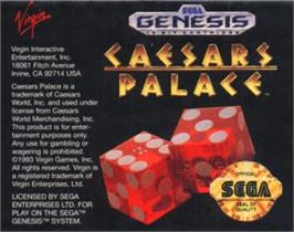 Cartridge artwork for Caesars Palace on the Sega Nomad.