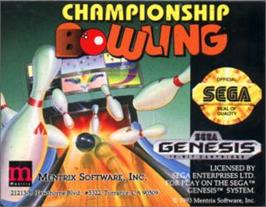 Cartridge artwork for Championship Bowling on the Sega Nomad.