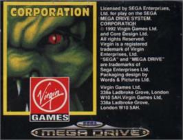 Cartridge artwork for Corporation on the Sega Nomad.