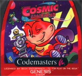 Cartridge artwork for Cosmic Spacehead on the Sega Nomad.