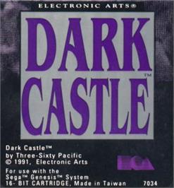 Cartridge artwork for Dark Castle on the Sega Nomad.