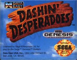 Cartridge artwork for Dashin' Desperadoes on the Sega Nomad.