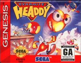 Cartridge artwork for Dynamite Headdy on the Sega Nomad.
