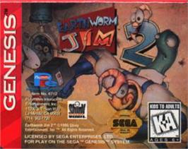 Cartridge artwork for Earthworm Jim 2 on the Sega Nomad.