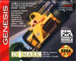 Cartridge artwork for F1 World Championship Edition on the Sega Nomad.