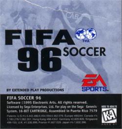Cartridge artwork for FIFA 96 on the Sega Nomad.