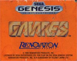 Cartridge artwork for Gaiares on the Sega Nomad.