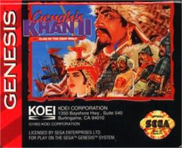 Cartridge artwork for Genghis Khan 2: Clan of the Grey Wolf on the Sega Nomad.