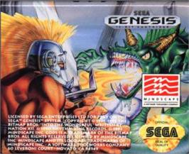Cartridge artwork for Gods on the Sega Nomad.