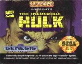 Cartridge artwork for Incredible Hulk, The on the Sega Nomad.