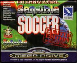 Cartridge artwork for International Sensible Soccer on the Sega Nomad.