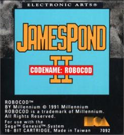 Cartridge artwork for James Pond 2: Codename: RoboCod on the Sega Nomad.