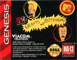 Cartridge artwork for MTV's Beavis and Butthead on the Sega Nomad.