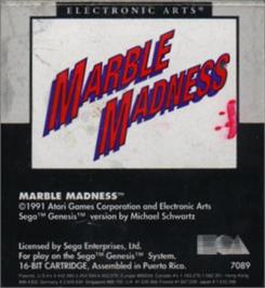 Cartridge artwork for Marble Madness on the Sega Nomad.