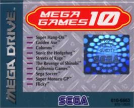 Cartridge artwork for Mega Games 10 on the Sega Nomad.