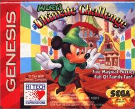 Cartridge artwork for Mickey's Ultimate Challenge on the Sega Nomad.