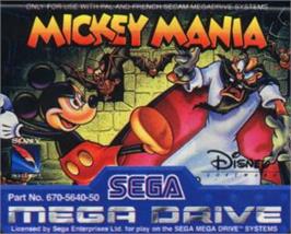 Cartridge artwork for Mickey Mania on the Sega Nomad.