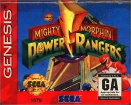Cartridge artwork for Mighty Morphin Power Rangers on the Sega Nomad.