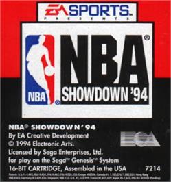 Cartridge artwork for NBA Showdown on the Sega Nomad.