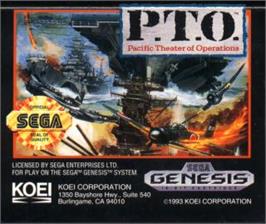 Cartridge artwork for P.T.O.: Pacific Theater of Operations on the Sega Nomad.