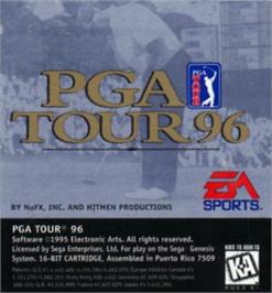 Cartridge artwork for PGA Tour '96 on the Sega Nomad.