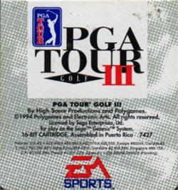Cartridge artwork for PGA Tour Golf 3 on the Sega Nomad.