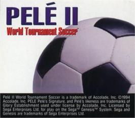 Cartridge artwork for Pelé II: World Tournament Soccer on the Sega Nomad.