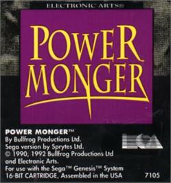 Cartridge artwork for Powermonger on the Sega Nomad.