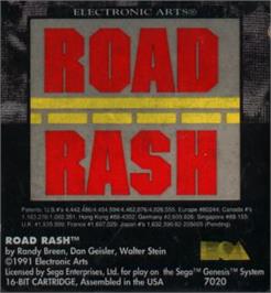Cartridge artwork for Road Rash on the Sega Nomad.