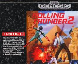 Cartridge artwork for Rolling Thunder 2 on the Sega Nomad.