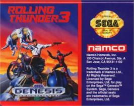 Cartridge artwork for Rolling Thunder 3 on the Sega Nomad.