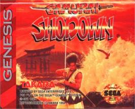 Cartridge artwork for Samurai Shodown / Samurai Spirits on the Sega Nomad.