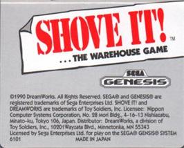 Cartridge artwork for Shove It! The Warehouse Game on the Sega Nomad.