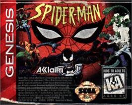 Cartridge artwork for Spider-Man: The Animated Series on the Sega Nomad.