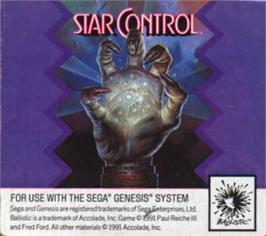 Cartridge artwork for Star Control on the Sega Nomad.
