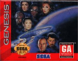 Cartridge artwork for Star Trek The Next Generation - Echoes from the Past on the Sega Nomad.