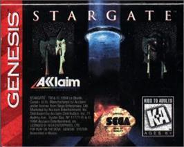 Cartridge artwork for Stargate on the Sega Nomad.