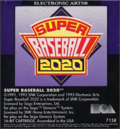 Cartridge artwork for Super Baseball 2020 on the Sega Nomad.