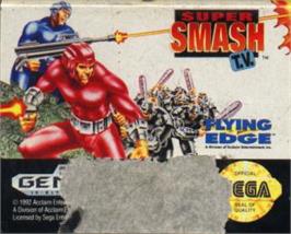 Cartridge artwork for Super Smash T.V. on the Sega Nomad.