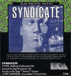 Cartridge artwork for Syndicate on the Sega Nomad.