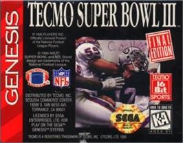 Cartridge artwork for Tecmo Super Bowl III: Final Edition on the Sega Nomad.
