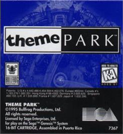 Cartridge artwork for Theme Park on the Sega Nomad.