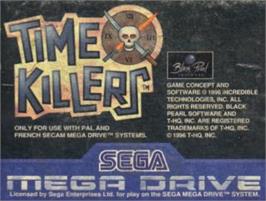Cartridge artwork for Time Killers on the Sega Nomad.