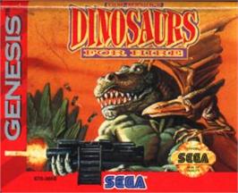 Cartridge artwork for Tom Mason's Dinosaurs for Hire on the Sega Nomad.